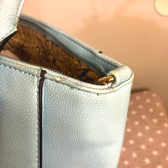 Brangio Hand Bag Medium Tote Purse Baby Blue Italian  Made - Picture 7 of 12